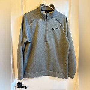 Nike Gray Dri-FIT Quarter Zip Pullover Men’s Large Athletic Sweatshirt